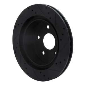 Dodge Ram 1500 Brake Rotor (1) - Rear Left - R1 Concepts - Drilled & Slotted - Black - `04-`06